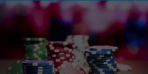 Poker chips on casino table