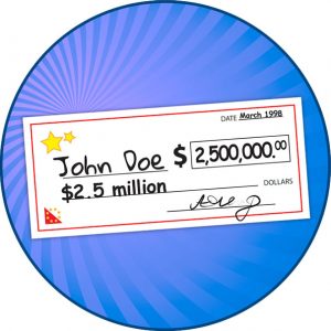 Cheque addressed to Jane Doe for one million dollars