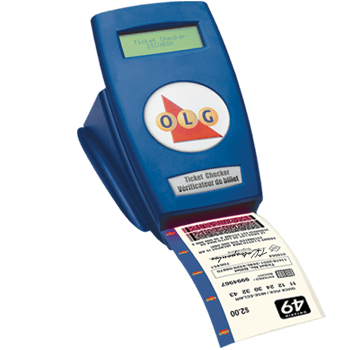 OLG ticket checker scanning lotto ticket