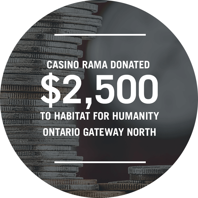 Casino Rama donated $2,500 to Habitat for Humanity Ontario Gateway North