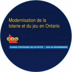 Text that reads “Modernizing Lottery and Gaming in Ontario”.