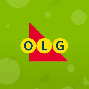 Decorative OLG logo button