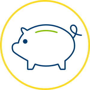 Side view of a piggy bank icon
