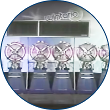 Series of lottery ball machines from 1975.