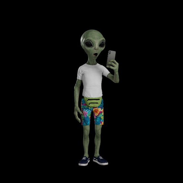 LOTTO MAX Mascot - Brad the Alien (Left Facing)