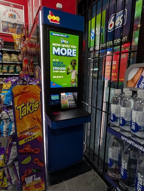 OLG Playstand in an authorized OLG Retailer